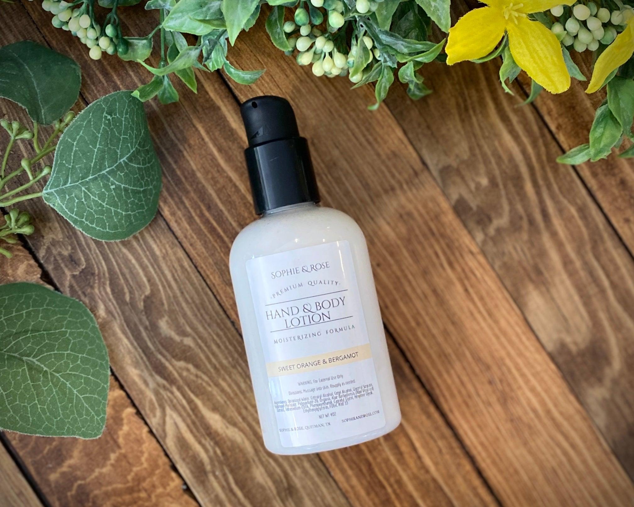 Hand & Body Lotion ~ Sweet Orange & Bergamot - Sophie and Rose