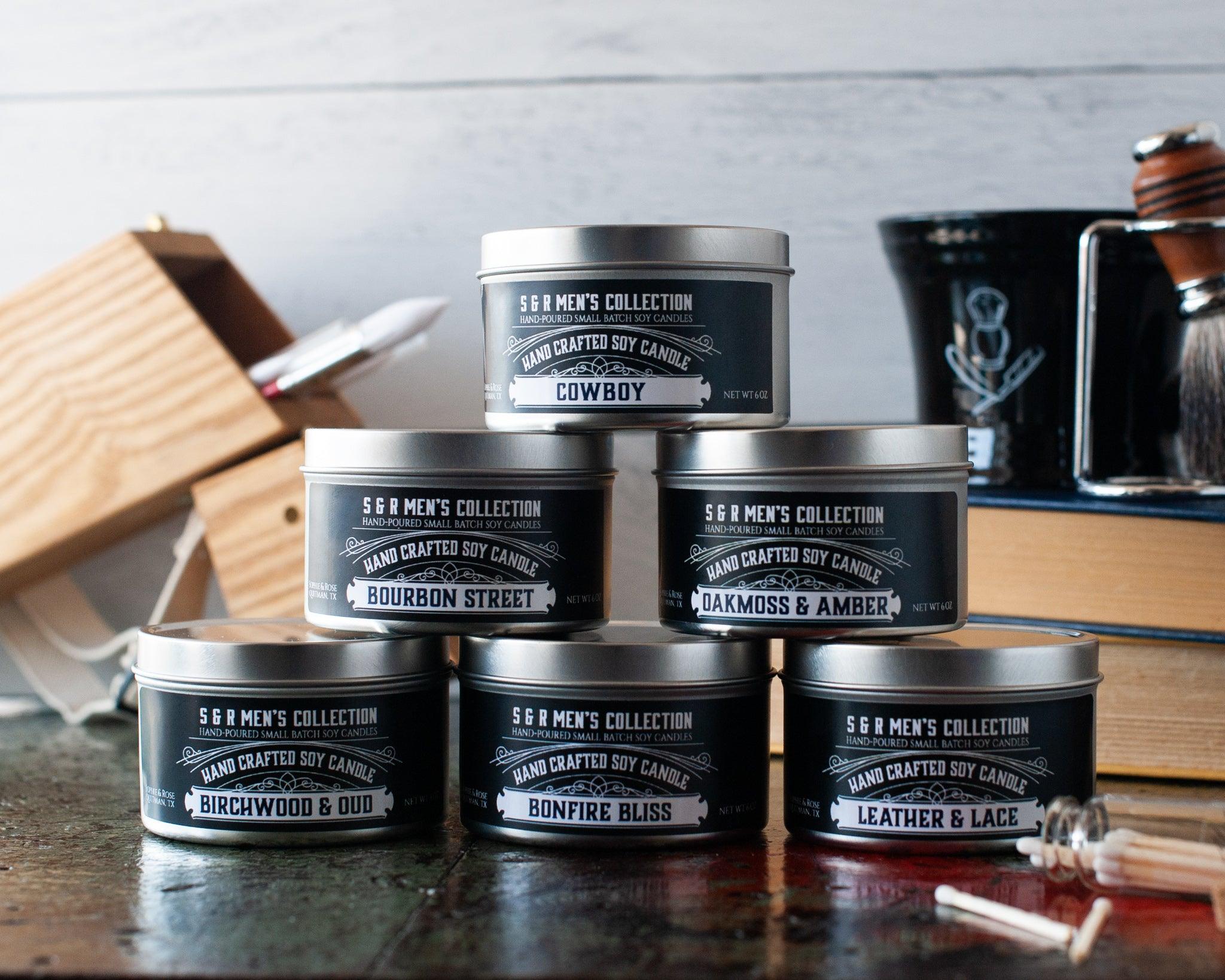 SR Men's Collection ~ Men's Tin Candles - Sophie and Rose